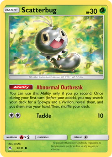 1x Scatterbug 5/131 REVERSE HOLO Forbidden Light Pokemon TCG Card MP - Picture 1 of 1