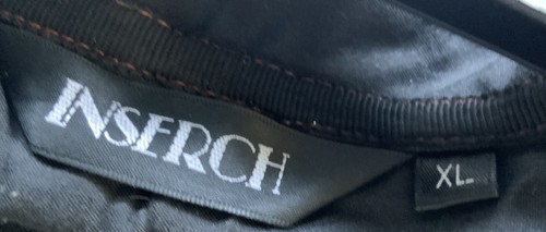 Designer INSERCH mens shirt XL black crinkle With Stud Detail Worn Once - Picture 5 of 5