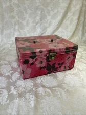 Vintage Vinyl "Quilted" Sewing Storage Box broken handle