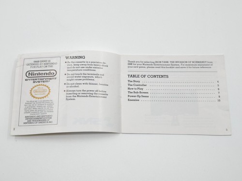 Iron Tank Nintendo NES Instruction Booklet Manual USA - Picture 2 of 4