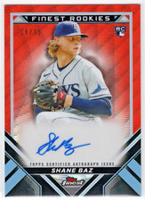 2022 Finest Rookies Variation Autographs Orange Wave Refractors Shane Baz Rays