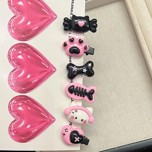 Sweet Cool Hair Clip Cat Head Fish Love Bone Paw Candy Mini Hairpin Barrettes - Picture 8 of 16
