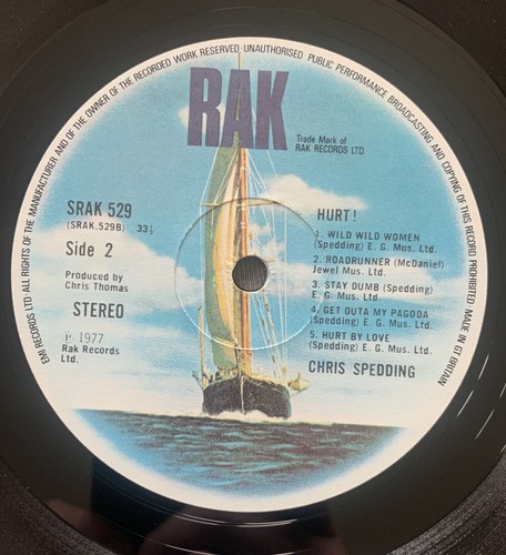 Chris Spedding vinyl LP album record Hurt UK SRAK529 RAK 1977 NR MINT CON A2/B2 - Picture 4 of 4