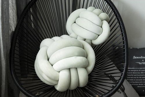 Velvet Plush Knot Cushion Modern Decorative Pillow 25cm and 40cm Handmade Twist - Picture 3 of 20