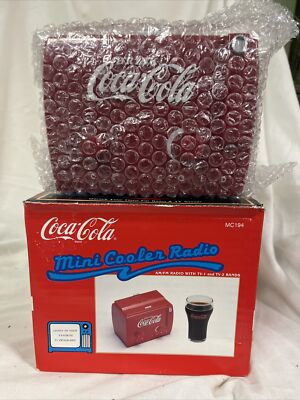 Vintage COCA COLA Mini Cooler Radio AM/ FM Radio w/ TV & Weather Bands 1991 NIB
