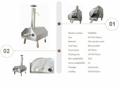 Tragbarer Pizzaofen - abnehmbarer Schornstein klappbare Beine Holzpellets SCHÄLEN & STEIN