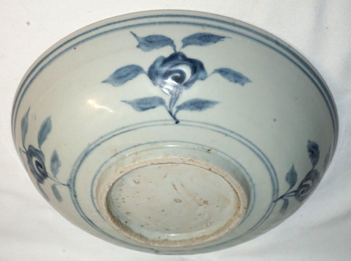 Antique Chinese Middle Ming Export Blue & White Deep Dish Floral Motif (JSt)26 - Picture 14 of 19