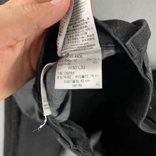 Levis 511 Jeans Mens 30X32 Black Denim Slim Straight Leg Classiccore Casual - Picture 4 of 14
