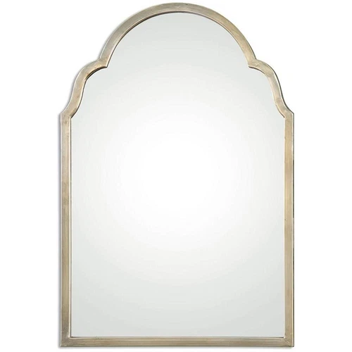 Uttermost Brayden Contemporary Metal Petite Arch Mirror in Silver Finish - Picture 1 of 4