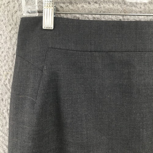 Ann Taylor Midi Straight Pencil Skirt Womens 6 Solid Gray Zip Back Slit NEW - Picture 3 of 12