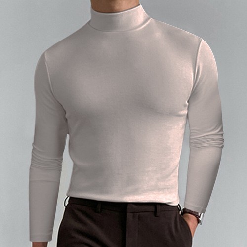 Mens High Turtle Neck T Shirt Polo Tops Winter Warm Long Sleeve Baselayer Jumper - Picture 6 of 29