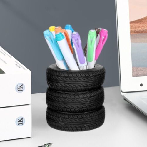 Car Tyre Design Stationery Desk Organizer Box Pencil Holder Office Decor - Picture 7 of 12