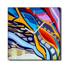 Image of Silent Clock Canvas Modern Home decor Abstract texture acrylic paint 30x30