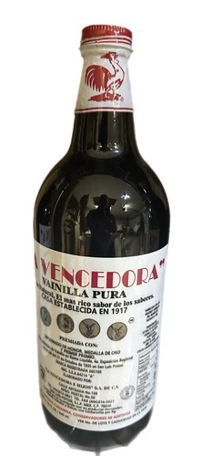 2 X La Vencedora Mexican Vanilla Pura Glass Bottles 31oz Ea. From Mexico - Picture 4 of 12