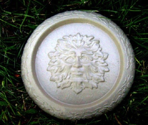 Green man mould concrete plaster greenman mini birdbath mold 9" x 1" thick - Picture 2 of 2