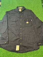 NWOT CARHARTT CAT2 FR Flame Resistant Navy Blue Long Sleeve Shirt. Size XL