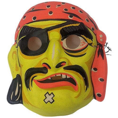 Vtg Halloween Collegeville Costume Mask Original Box Pirate Small Day-Glo - Picture 11 of 23