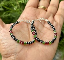 2 Pc 925 Silver Evil Eye Protection Bracelet 4" Amulet Nazariya Kids Infants Mul