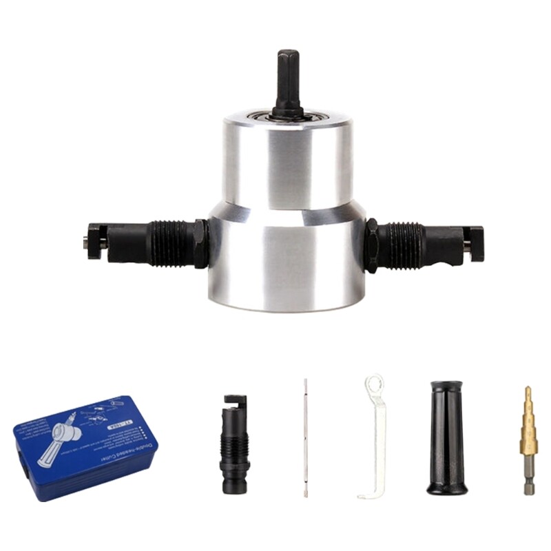 Electric Drill Metal Sheet Cutter Double Head Iron Nibbler Tool