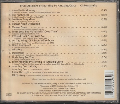 From Amarillo By Morning To Amazing Grace Clifton Jansky Sound Recorders - Imagen 2 de 2