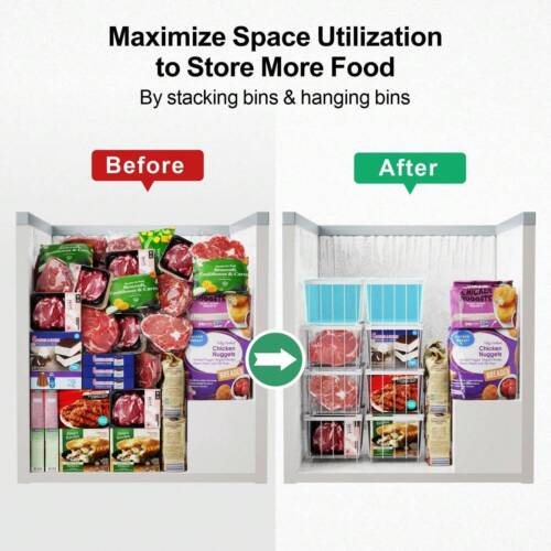 4 Pack Chest Freezer Organizer-Stackable Freezer Organizer For Most 7Cu-Popular - Picture 5 of 7