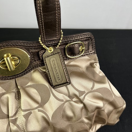 Borsa a tracolla Coach Granato firmata logo in raso 13907 NUOVA - Foto 11 di 13