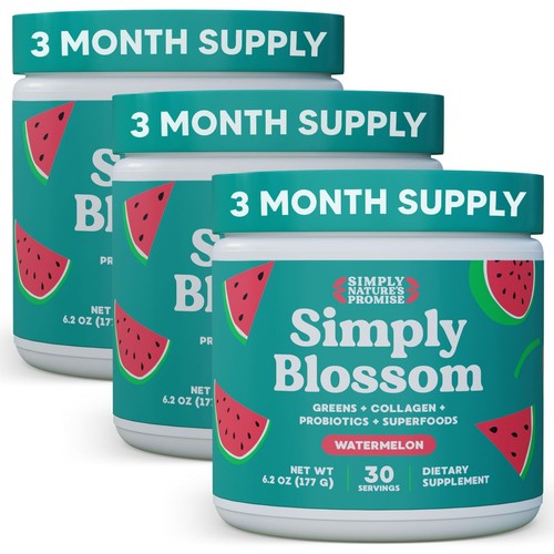 Polvo de verduras y superalimentos diarios Simply Blossom Nutrition + colágeno + probiótico... - Imagen 1 de 6