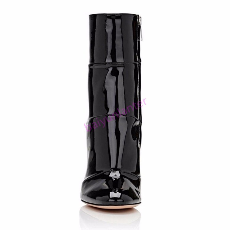 Bloque de de de charol para mujer Tacón Alto botas al Tobillo Zapatos De Moda Puntera Puntiaguda Caliente S 7e2069 Bloque de de de charol para mujer Tacón Alto botas al Tobillo Zapatos De Moda Puntera Puntiaguda Caliente S 7e2069