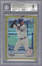 EVERSON PEREIRA 2020 BOWMAN CHROME 1ST GOLD MEGA BOX REFRACTOR /50 BGS 9 POP 1