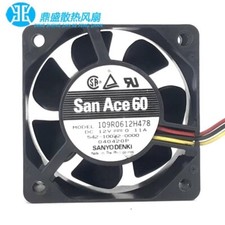 Sanyo 109R0612H478 6025 DC12V 0.11A 6CM 3-Wire Silent Cooling Fan