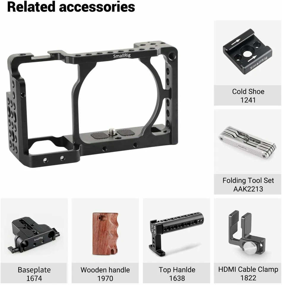 SmallRig Camera Cage for Sony A6000 A6300 ILCE-6000 ILCE-6300 NEX7 -1661 - Изображение 4 из 4
