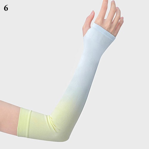 1 Pair Gradient Color Arm Sleeve Cooling Anti-UV Driving Arm Sleeves Cycli + - Picture 9 of 21