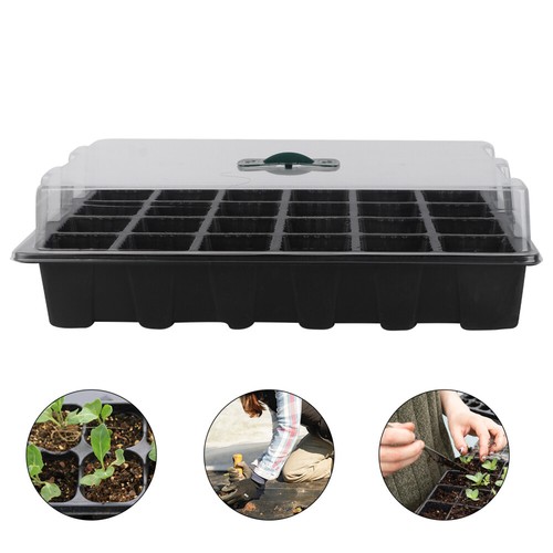 3 Pcs/set Seedling Tray Germinating Trays Nursery Pot with Lid Planting - Picture 12 of 12
