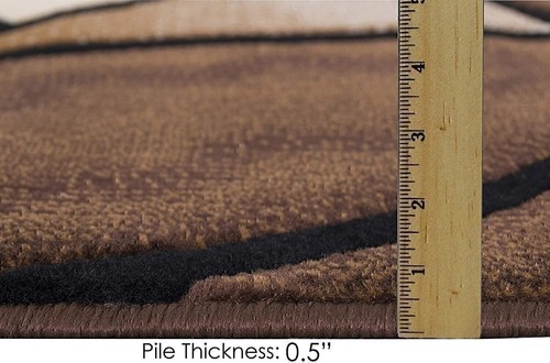 Abstract Area Rug Modern Contemporary 8x10 Rug Kilim Chocolate Brown Mocha Black - Picture 3 of 29