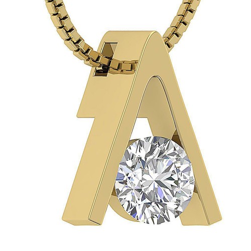 Solitaire Pendant Necklace VS1 F 0.25 Ct Lab Grown Diamond 14K Rose Gold Bar Set - Picture 8 of 10