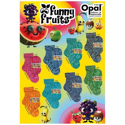 Opal ''Funny Fruits'' 4-fädiges Sockengarn 100g Strickwolle - Vollsortiment