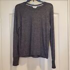 Athleta Girl Top Size XL/14? Athleisure Long Sleeves Pullover Black Gray VGUC 