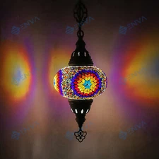 Turkish Moroccan Style Mosaic Multicolour Hanging Lamp Light Large Globe