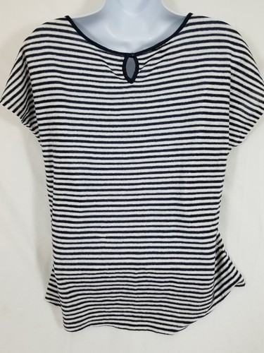 Talbots schwarz & weiß gestreifte Damenbluse mit Flügelärmeln Größe Medium - Bild 3 von 4