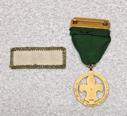 1950 BIRKS MEDAL OF MERIT Boy Scout Uniform Pinback Award Knot Emblem Gr. Ribbon - Picture 5 of 7