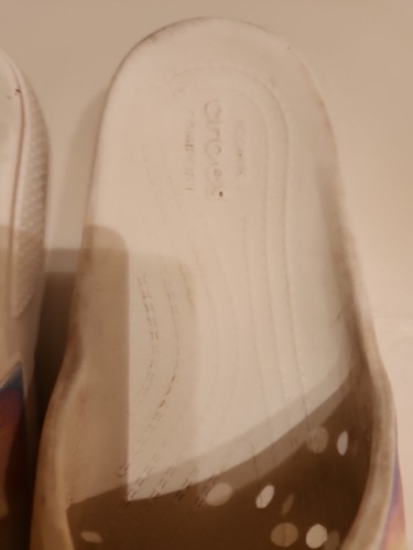 Crocs Unisex Classic Slide Sandals White Tie Die Women Size 6 Men Size 4 - Picture 4 of 7