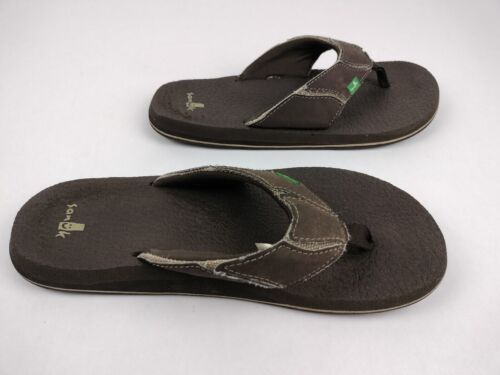 Sanuk Fault Line Mens Brown Slip On Flip Flop Sandals Size 9 - Picture 6 of 10