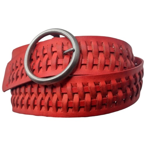 Old Navy Burnt Orange Braided Woven Leather Women's Size M 36 Belt 1.5" Wide 40" - Picture 14 of 15