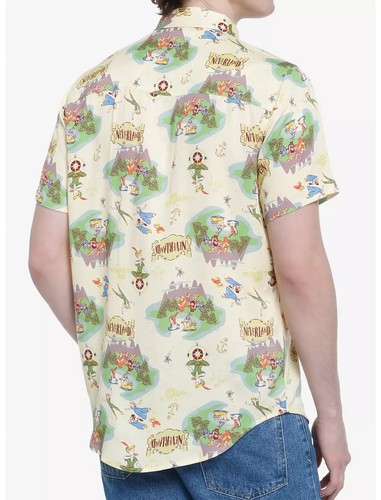 NWT Disney Peter Pan Never Land Map Woven Button-Up SZ S - 第 2/2 張圖片