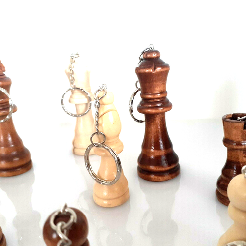 Geburtstagsgeschenk Holzschachfigur Schlüsselring/Kette Edelstahl - Bild 4 von 22