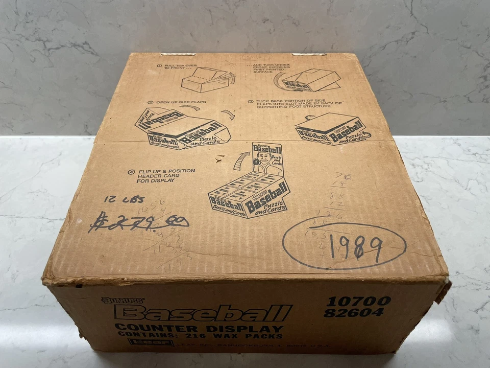 1989 Donruss счетчик витрина с 210 пакетов с наклейками - коробка окрашена - Изображение 2 из 4