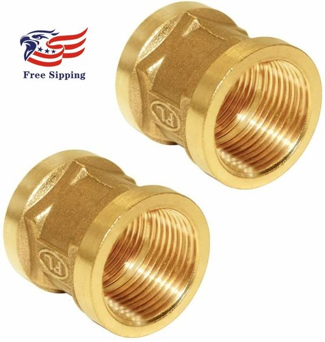 Coupling Pipe Fitting 3/4" Female x 3/4" Female Threaded Brass Construction 2PCS - Picture 1 of 3