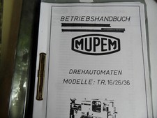 Betriebshandbuch/Betriebsanweisung MUPPEM Drehautomat TR.16/26/36