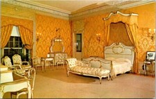 The Flagler Bedroom in Henry Flagler Museum Florida Vintage Chrome Postcard A81