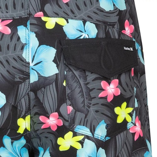 HURLEY Black CABANA FLORAL BOARDSHORTS SWIM SHORTS 9.5" INSEAM BOYS 18/29 NEW!! - Picture 6 of 6